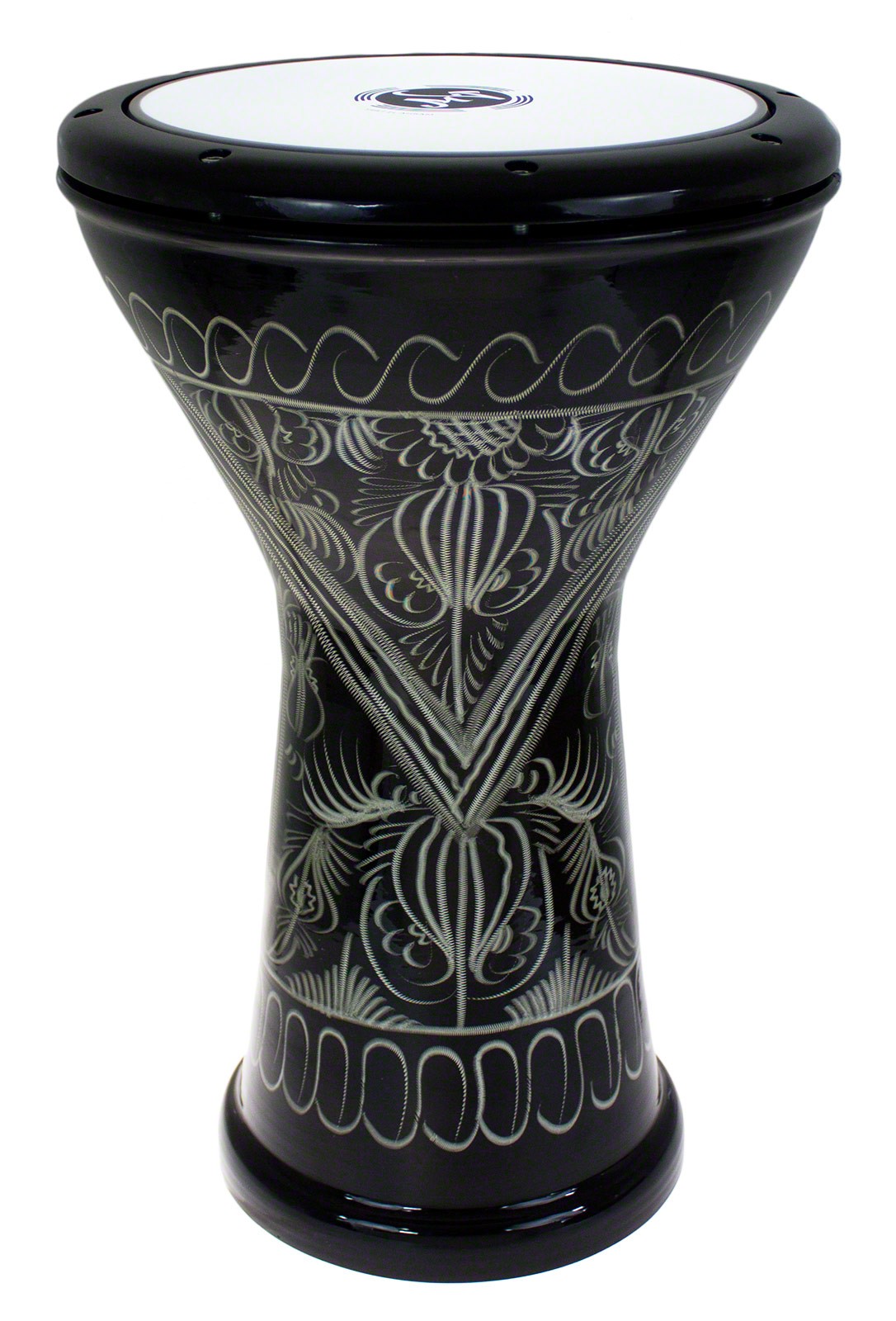 EAB-E-BK - Darbouka Bass Egypte Alu Gravé - Noir