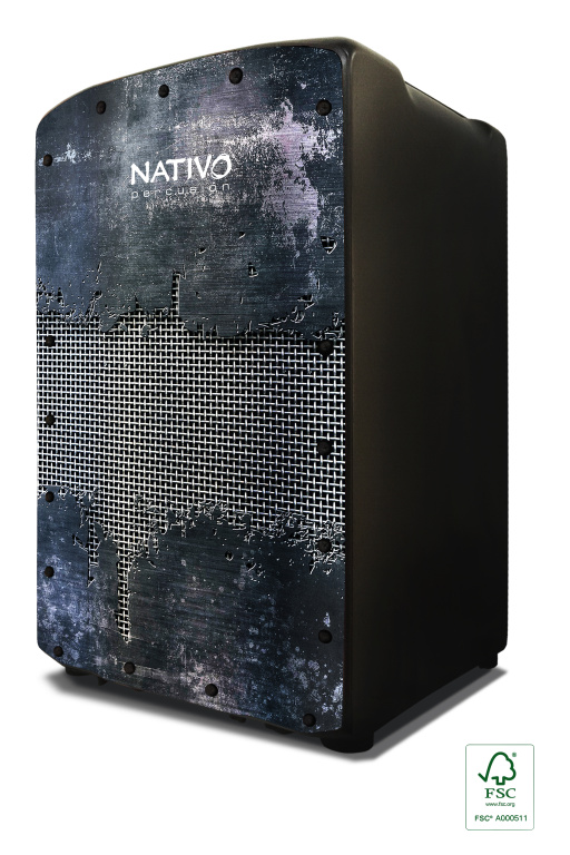 Série Pro Plus, cajon XL, chêne classe A, panneau avant Steel, coussin de siège Eva, anneau X-Bass