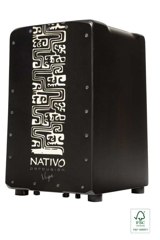 Série Pro Plus, cajon XL, chêne classe A, panneau avant Vega, coussin de siège Eva, anneau X-Bass