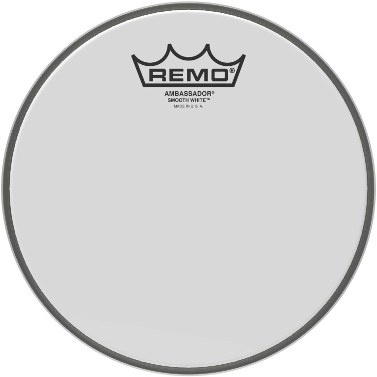 Peau Ambassador blanc lisse 8" pour tom