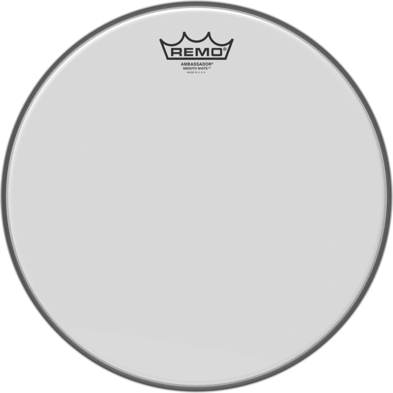 Peau Ambassador blanc lisse 13" pour tom/ Caisse claire