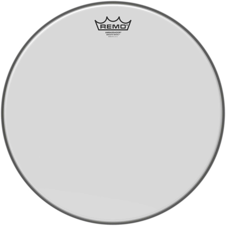 Peau Ambassador blanc lisse 15" pour tom/ Caisse claire/ Tom sur pieds