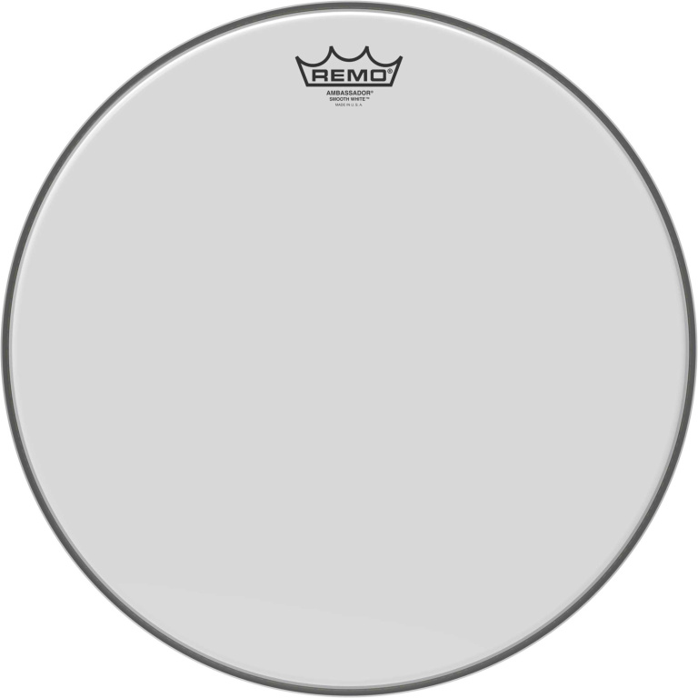 Peau Ambassador blanc lisse 17" pour tom sur pieds