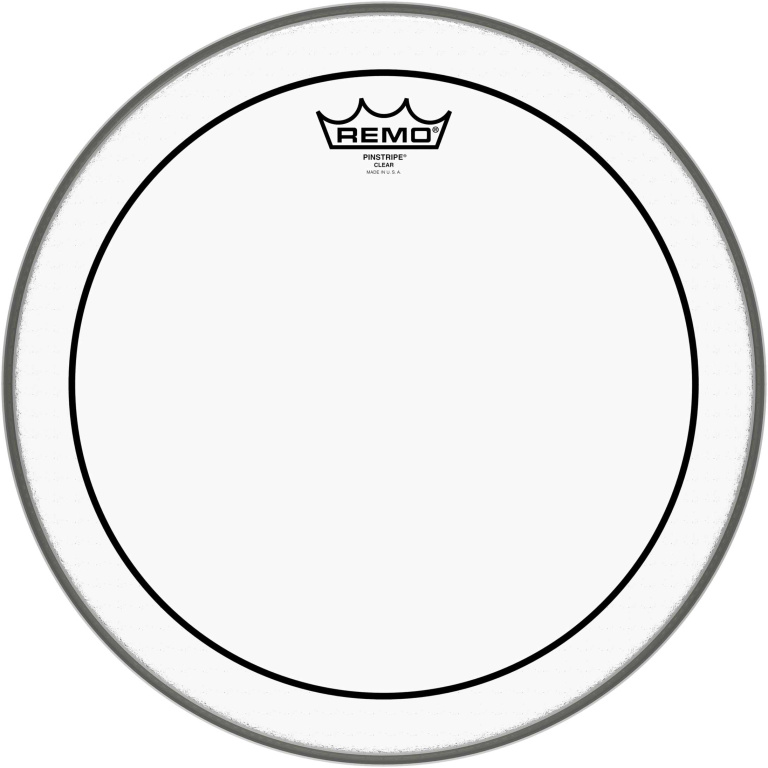 Peau Pinstripe transparente 14" pour Tom/ Caisse claire/ Tom sur pieds