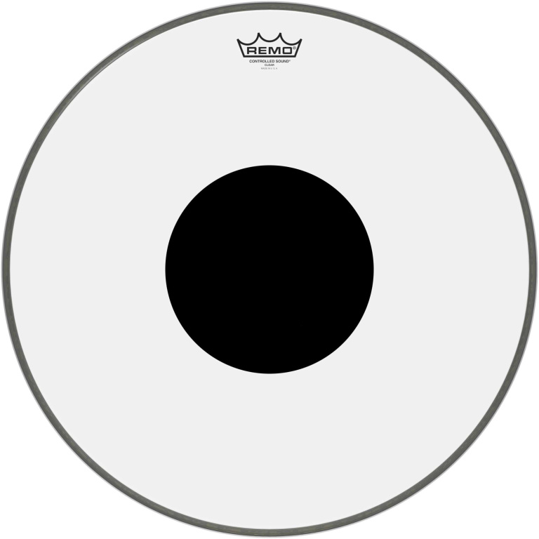 Peau CS Transparente 20" + rond noir, pour Grosse caisse