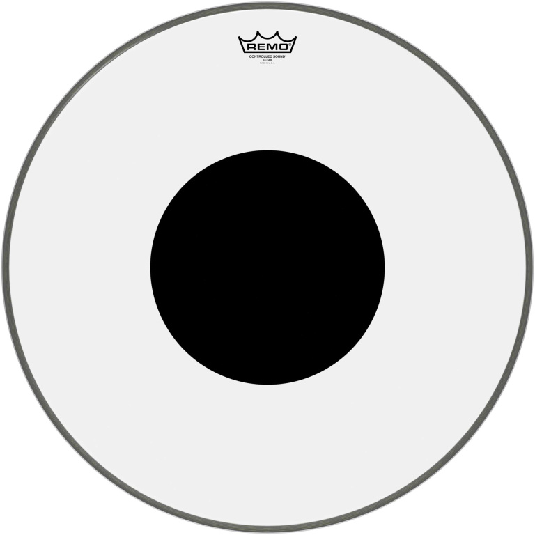 Peau CS Transparente 22" + rond noir, pour Grosse caisse