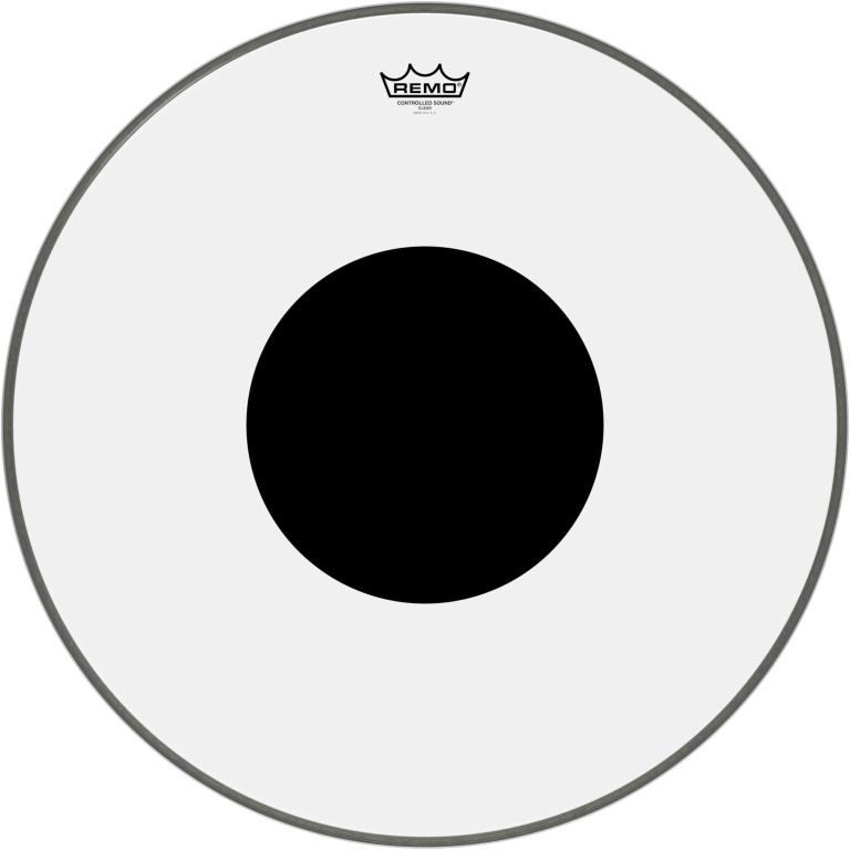 Peau CS Transparente 24" + rond noir, pour Grosse caisse