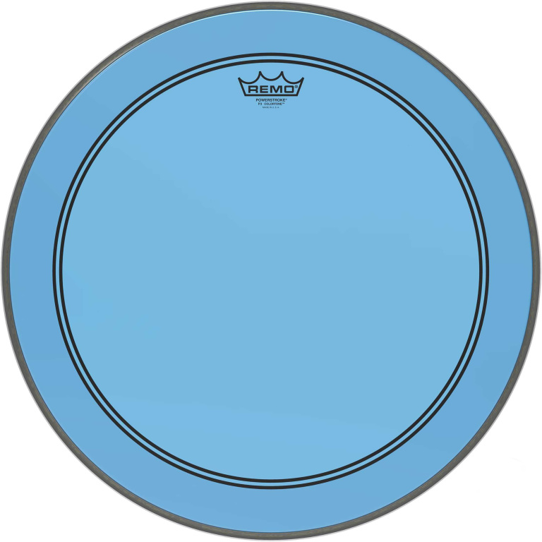 Peau de frappe Powerstroke 3 Colortone pour grosse caisse, bleu, 20"