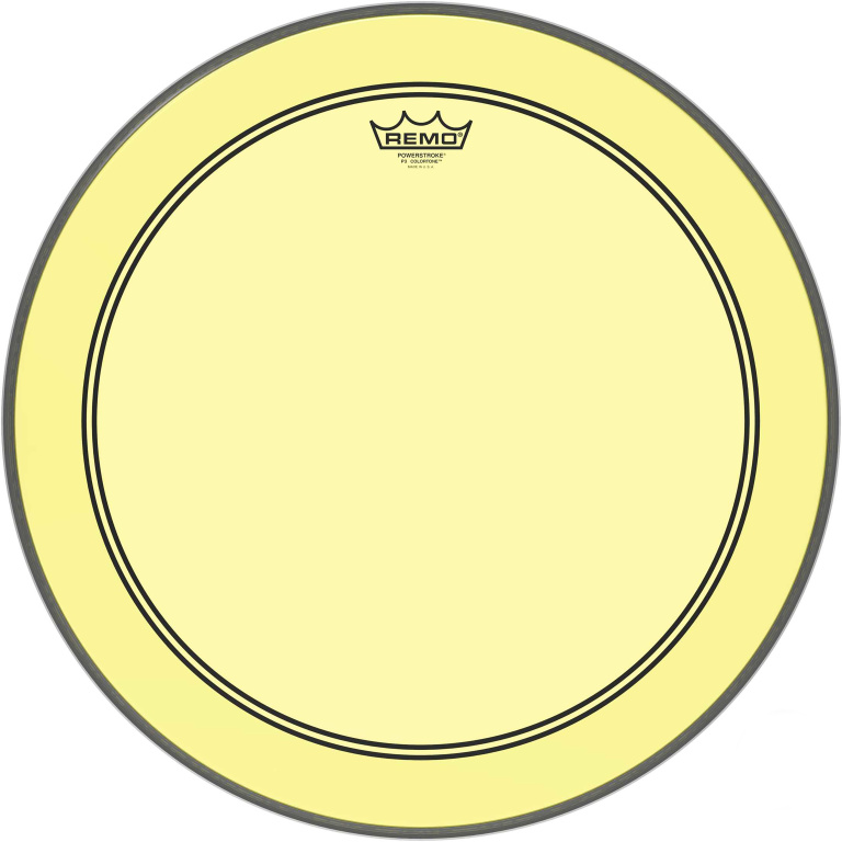 Peau de frappe Powerstroke 3 Colortone pour grosse caisse, jaune, 20"
