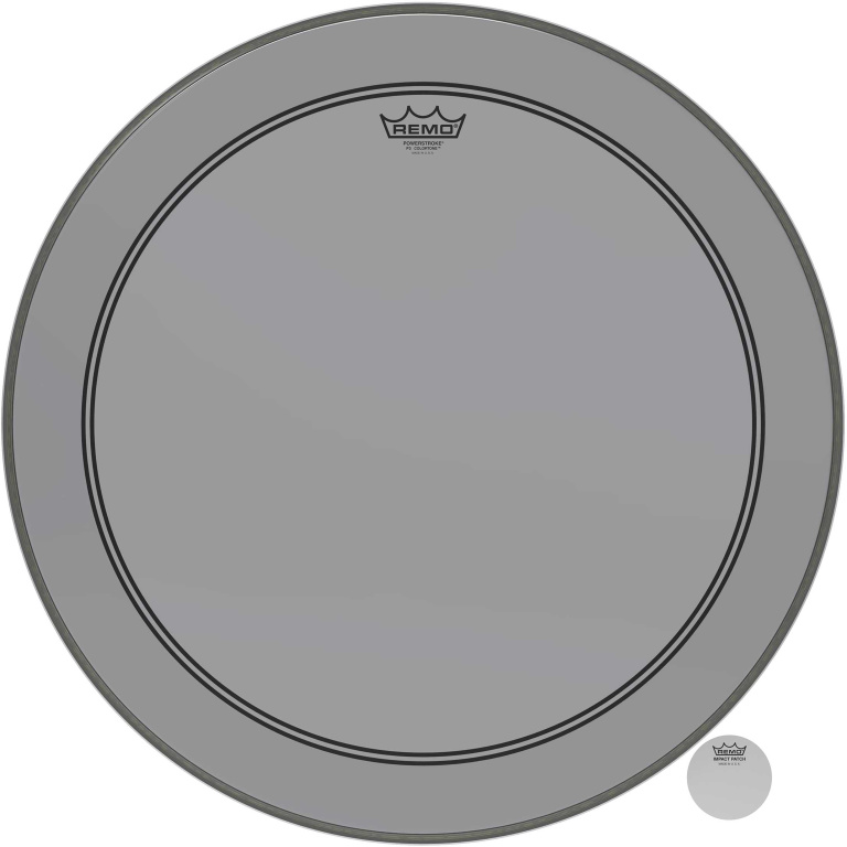Peau de frappe Powerstroke 3 Colortone pour grosse caisse, smoke, 24"