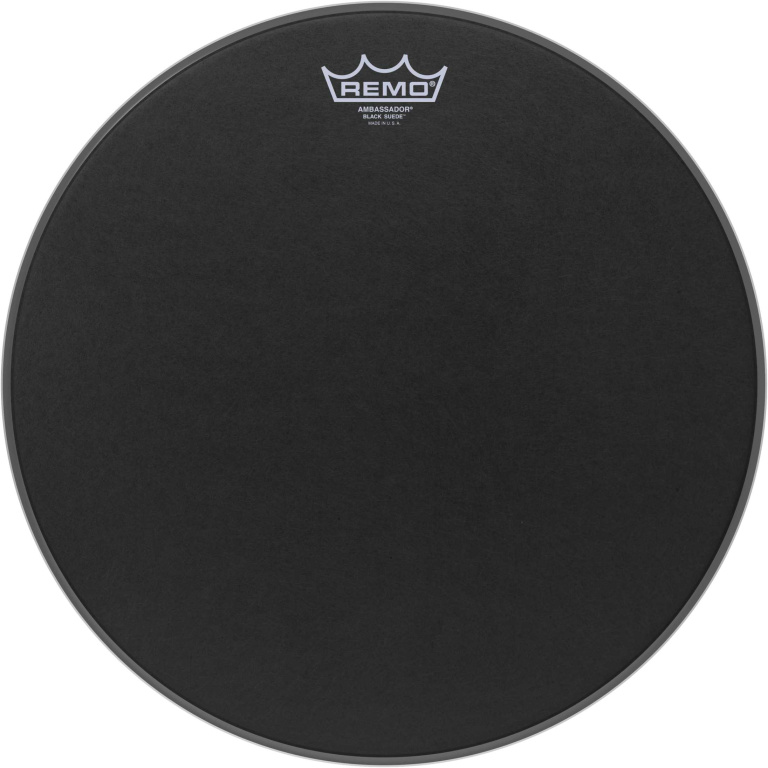 Peau Black Suede Ambassador 15" pour Tom/ Caisse claire/ Tom sur pieds