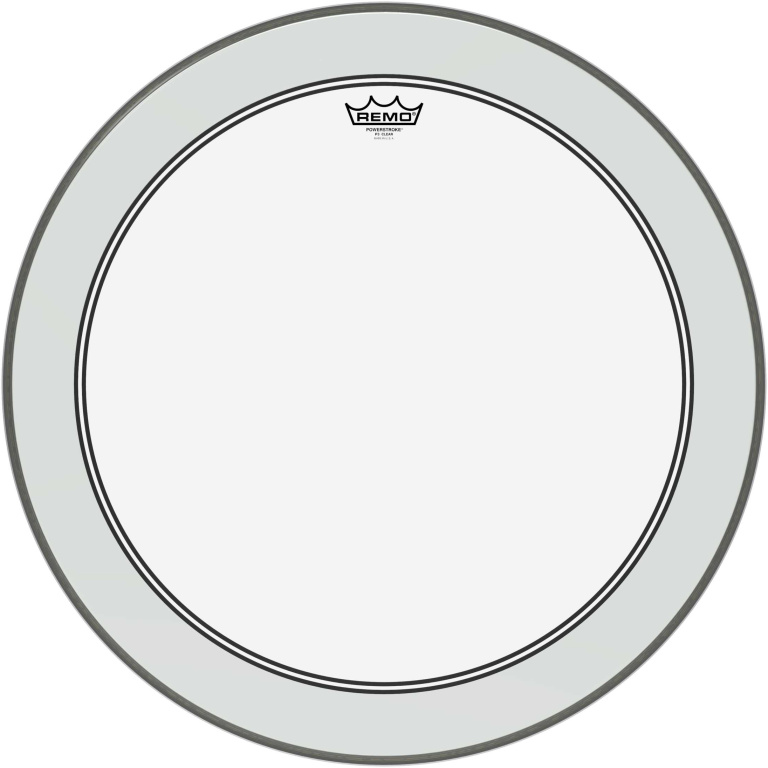 Peau Powerstroke 3 transparente de 24" pour grosse caisse