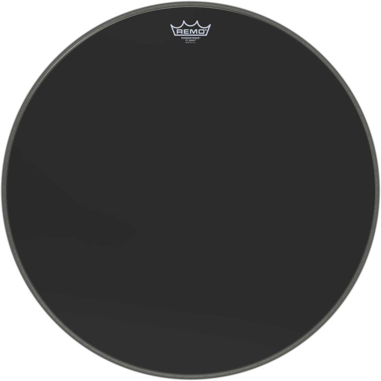 Peau Powerstroke 3 Ebony 23" + renfort pour grosse caisse