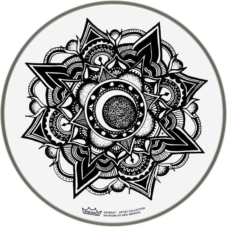 Peau de frappe Artbeat Skyndeep Emperor transparente, 14", Nocturnal Bloom