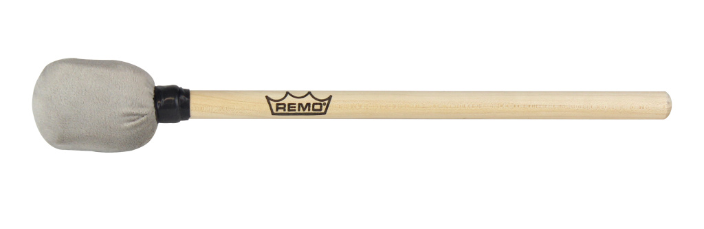 Mailloche en bois de 35 cm avec tête en mousse recouverte de tissu gris