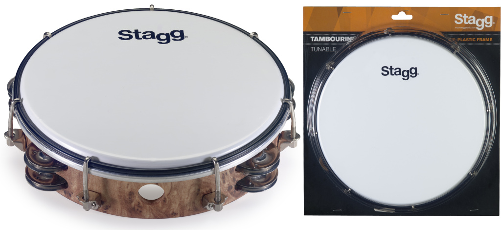 Tambourin accordable en plastique 8" avec 2 rangées de cymbalettes