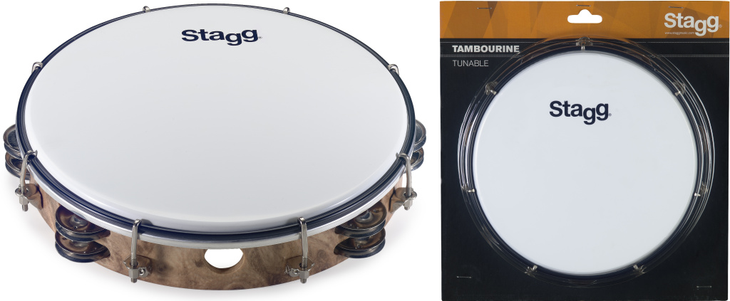 Tambourin accordable en plastique 10" avec 2 rangées de cymbalettes