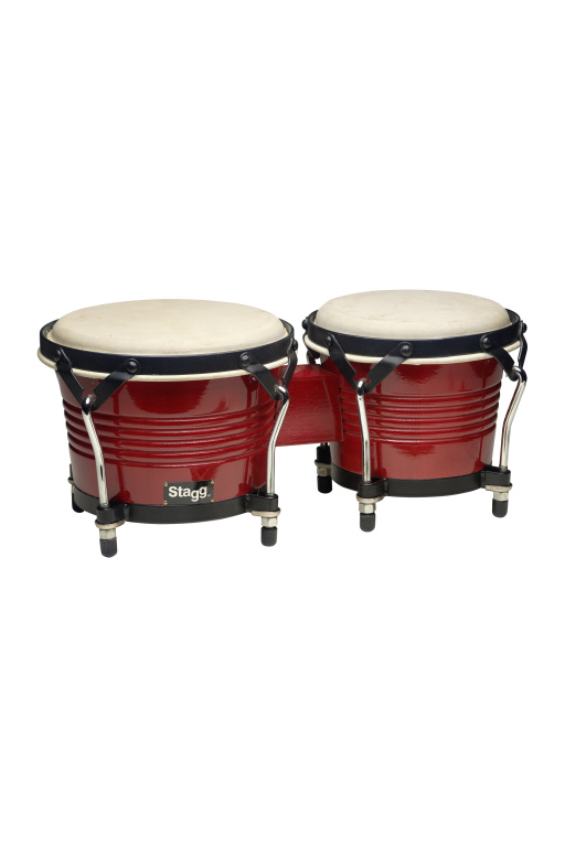 Bongos latins en bois de 7,5" et 6,5", finition merisier