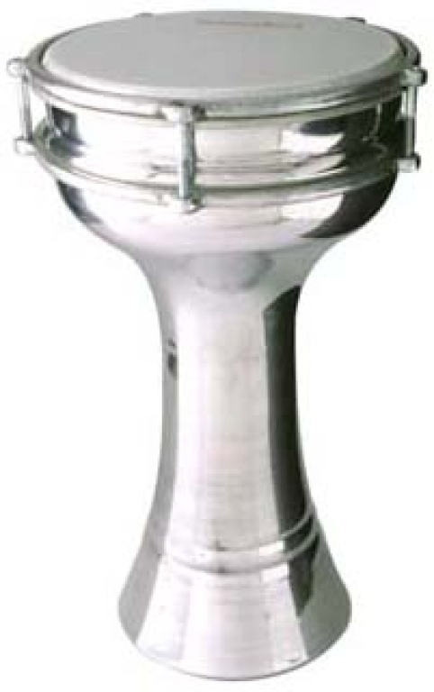 20 cm Darbuka aluminium lisse avec clef d'accordage
