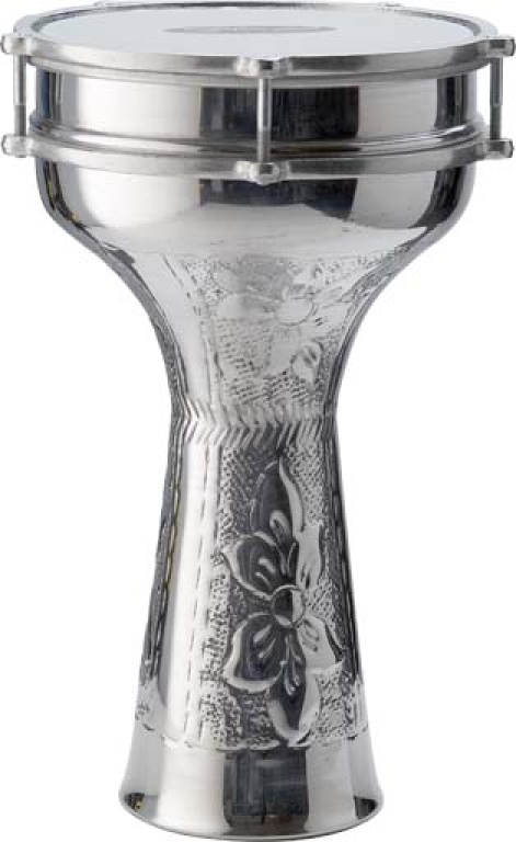 20 cm Darbuka aluminium martelé avec clef d'accordage