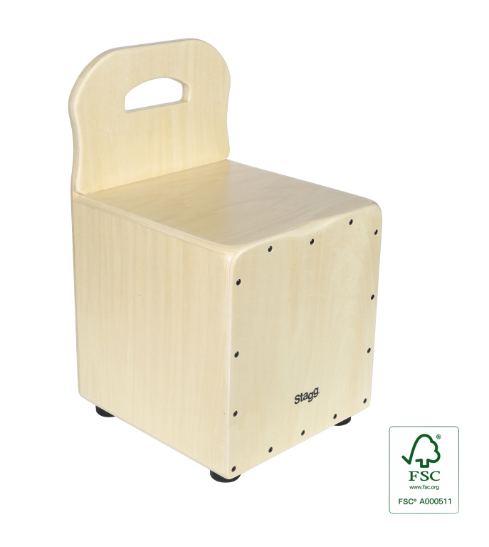 Cajón pour enfant avec dossier EasyGo, en tilleul, plaque de frappe de couleur naturelle