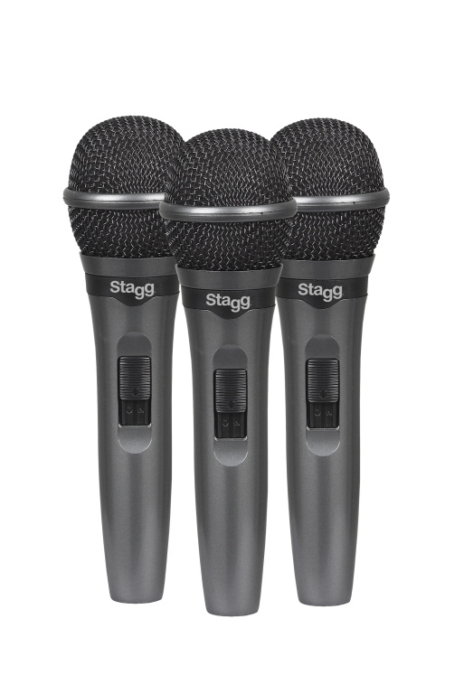 Lot de 3 microphones dynamiques cardioïdes pour représentations live