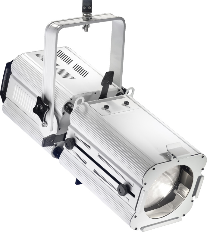 Projecteur découpe de 200 watts, lumière chaude, armature blanche en métal (Spot 200)