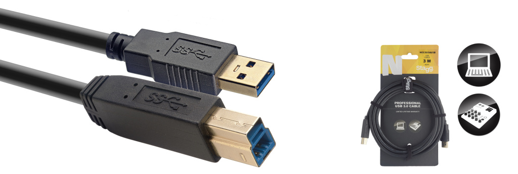 Câble USB 3.0, Série N - USB A mâle / USB B mâle