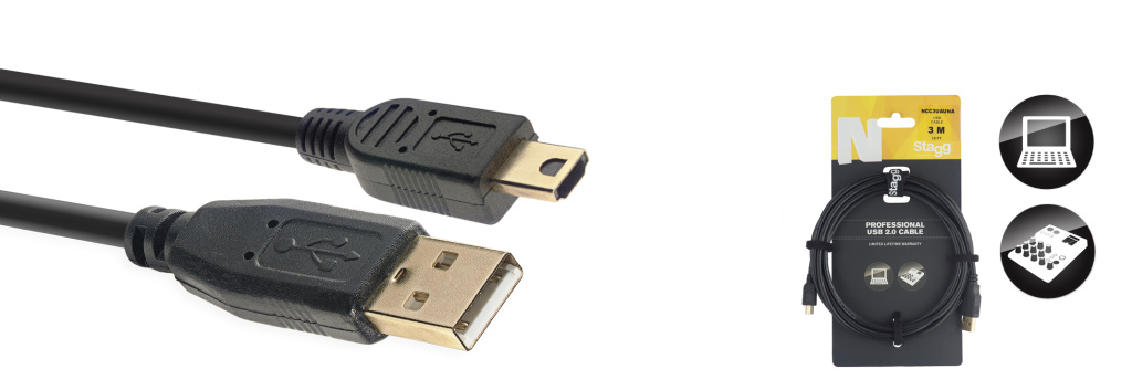 Câble USB 2.0, Série N - mini USB A mâle / USB A mâle