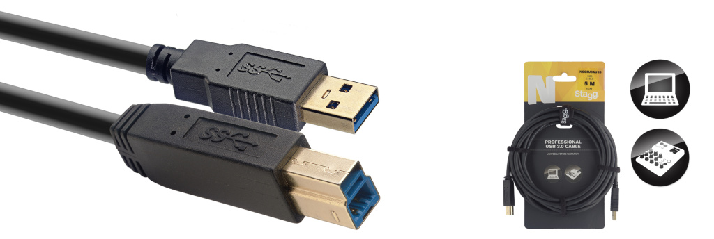 Câble USB 3.0, Série N - USB A mâle / USB B mâle