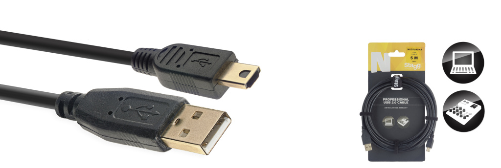 Câble USB 2.0, Série N - mini USB A mâle / USB A mâle