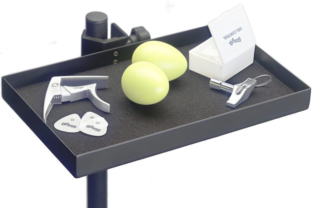 Plateau pour accessoires, avec pince pour stand