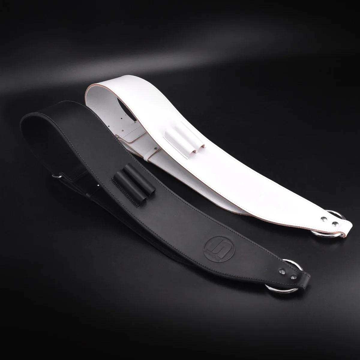 Baudriers Soundrums 3/4 BLANC Cuir avec porte-baguettes cuir