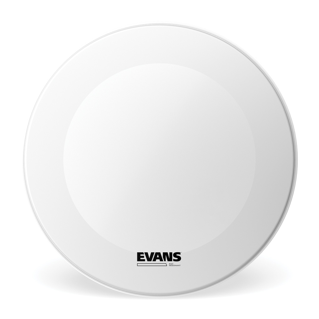 EVANS EQ3 Resonant Coated White Bass Drum Head, No Port, 18 "