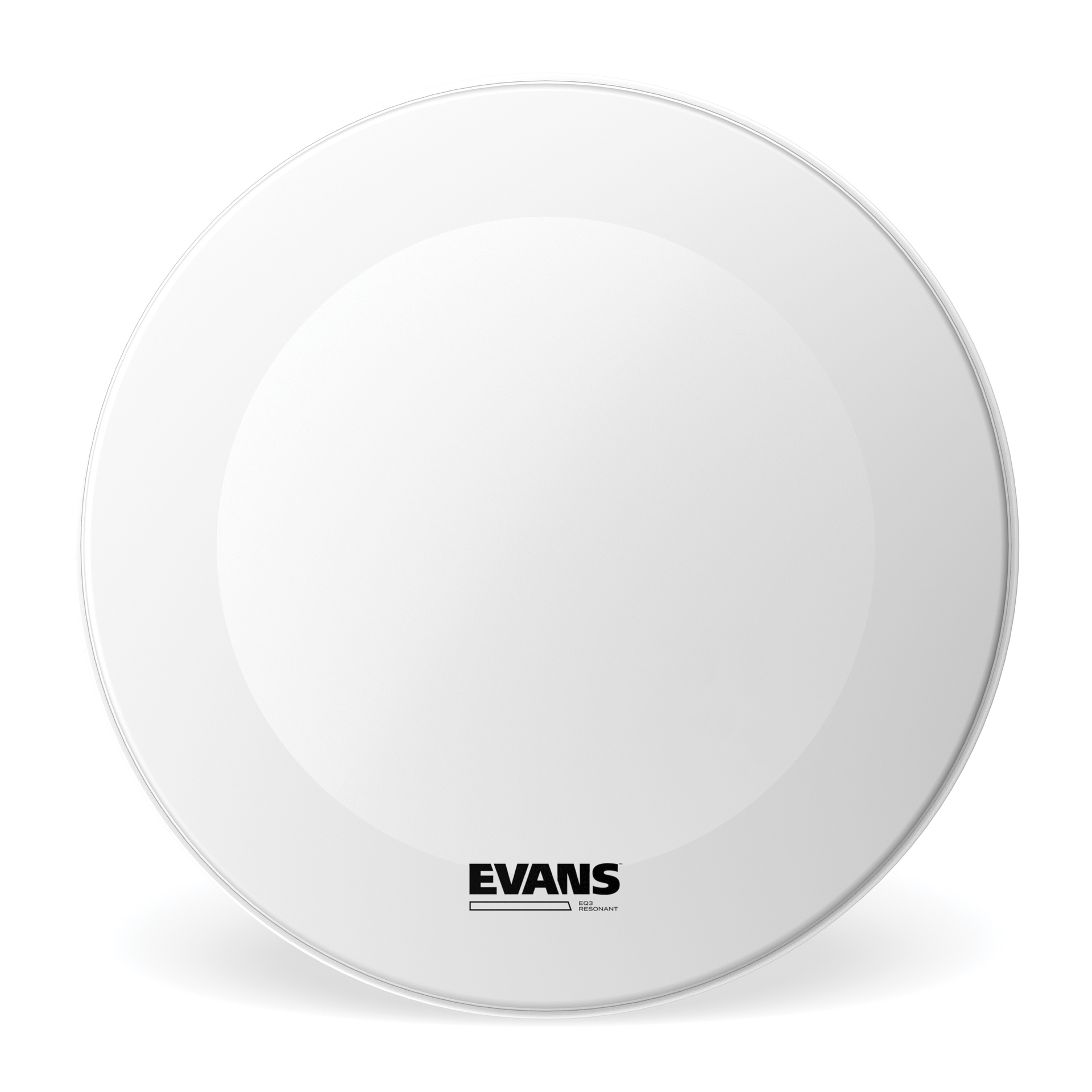 EVANS EQ3 Resonant Coated White Bass Drum Head, No Port, 18 "