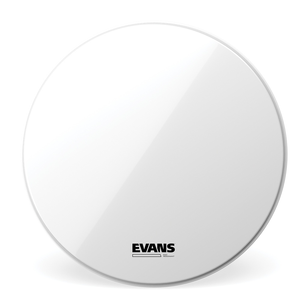 EVANS EQ3 Resonant Smooth White Bass Drum Head, No Port, 24 "