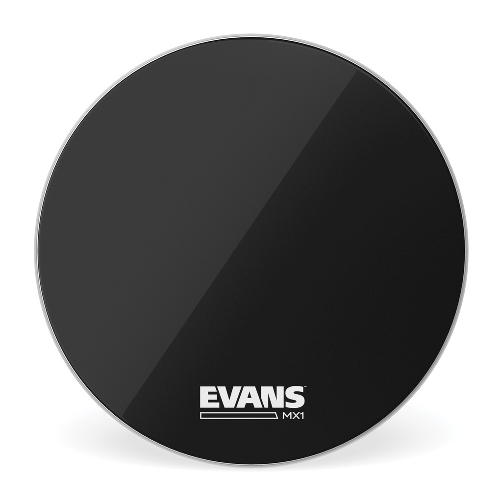 EVANS MX1 Black Marching Bass Drum Head, 24 "