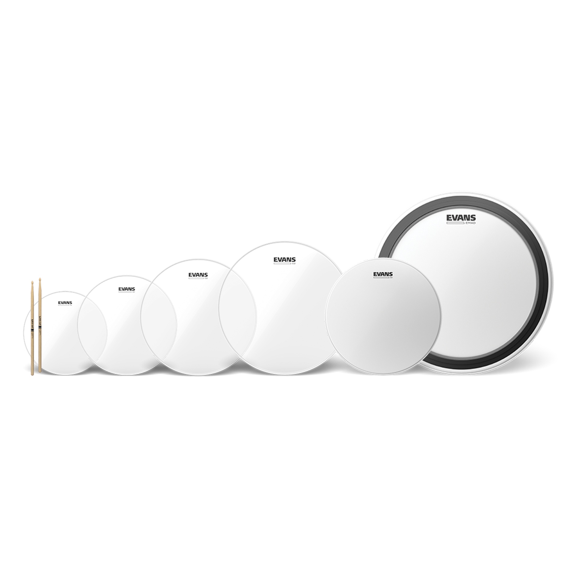 EVANS American Upgrade Rock Pack (10", 12", 14", 16") with 22" EMAD