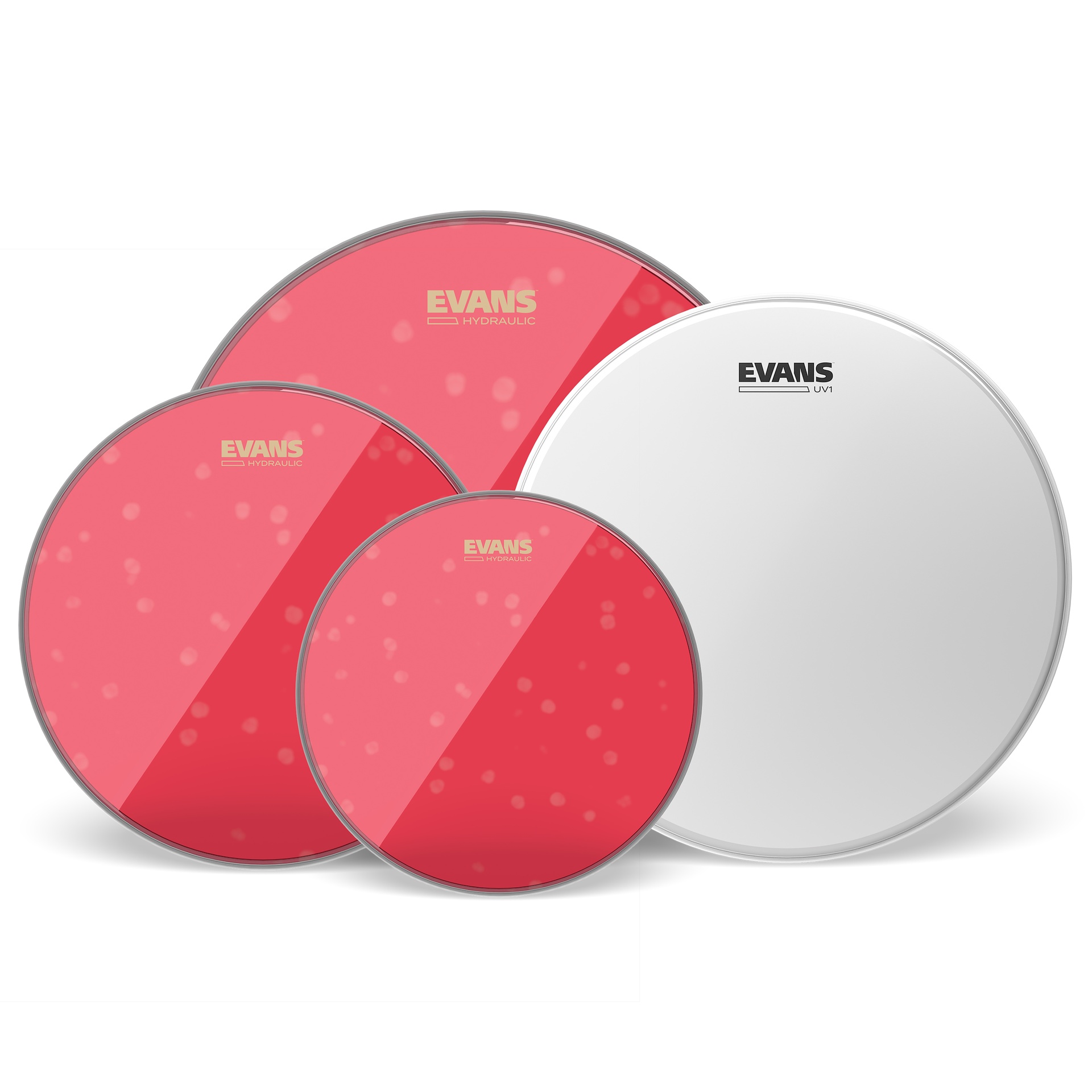 EVANS Hydraulic Red Rock Pack (10", 12", 16") with 14" UV1 Coated Snare Batter