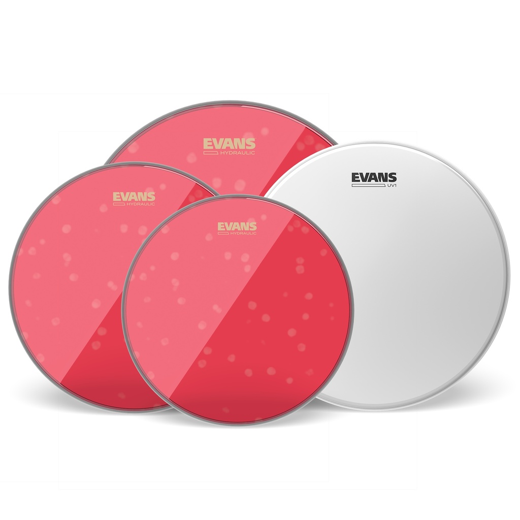EVANS Hydraulic Red Standard Pack (12", 13", 16") with 14" UV1 Coated Snare Batter