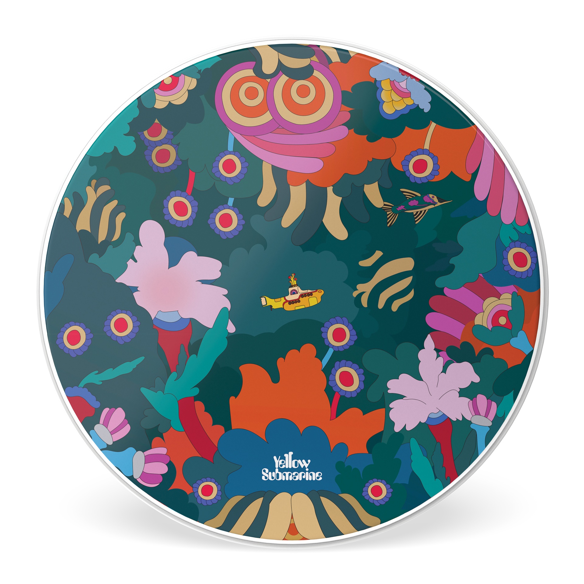 EVANS Yellow Submarine Resonant Bass Drumhead, Under the Sea, 20 "