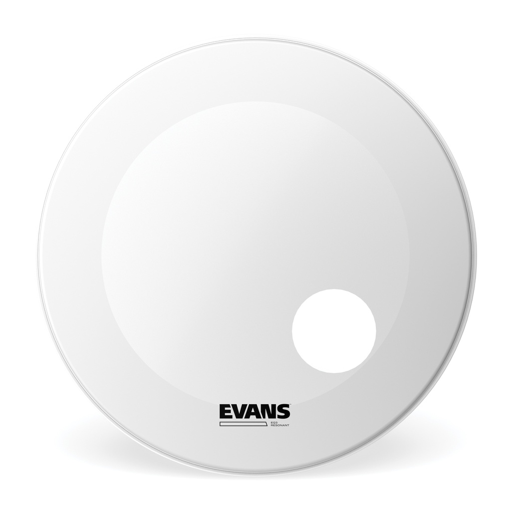 EVANS EQ3 Resonant Coated White Bass Drum Head, 24 "