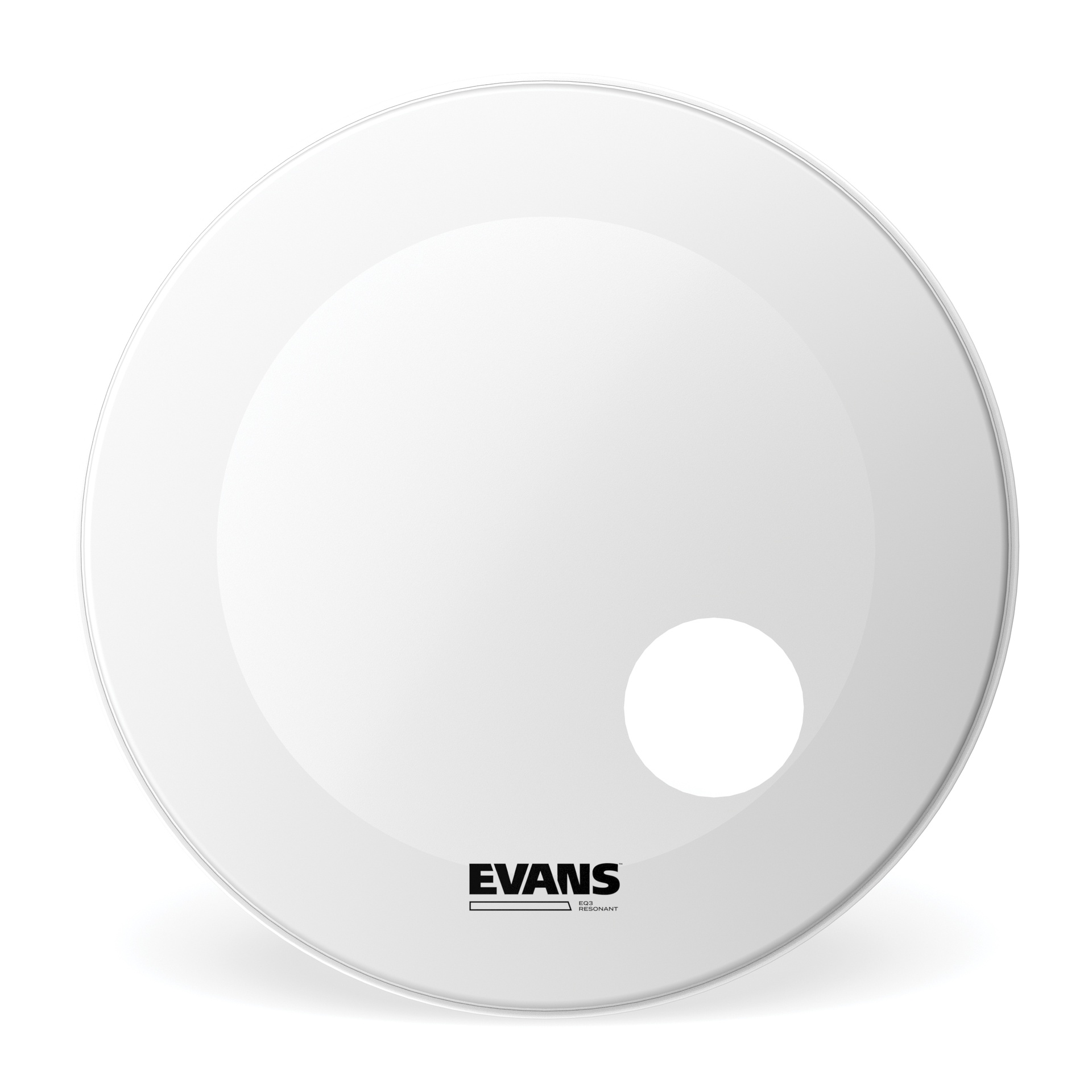 EVANS EQ3 Resonant Coated White Bass Drum Head, 24 "