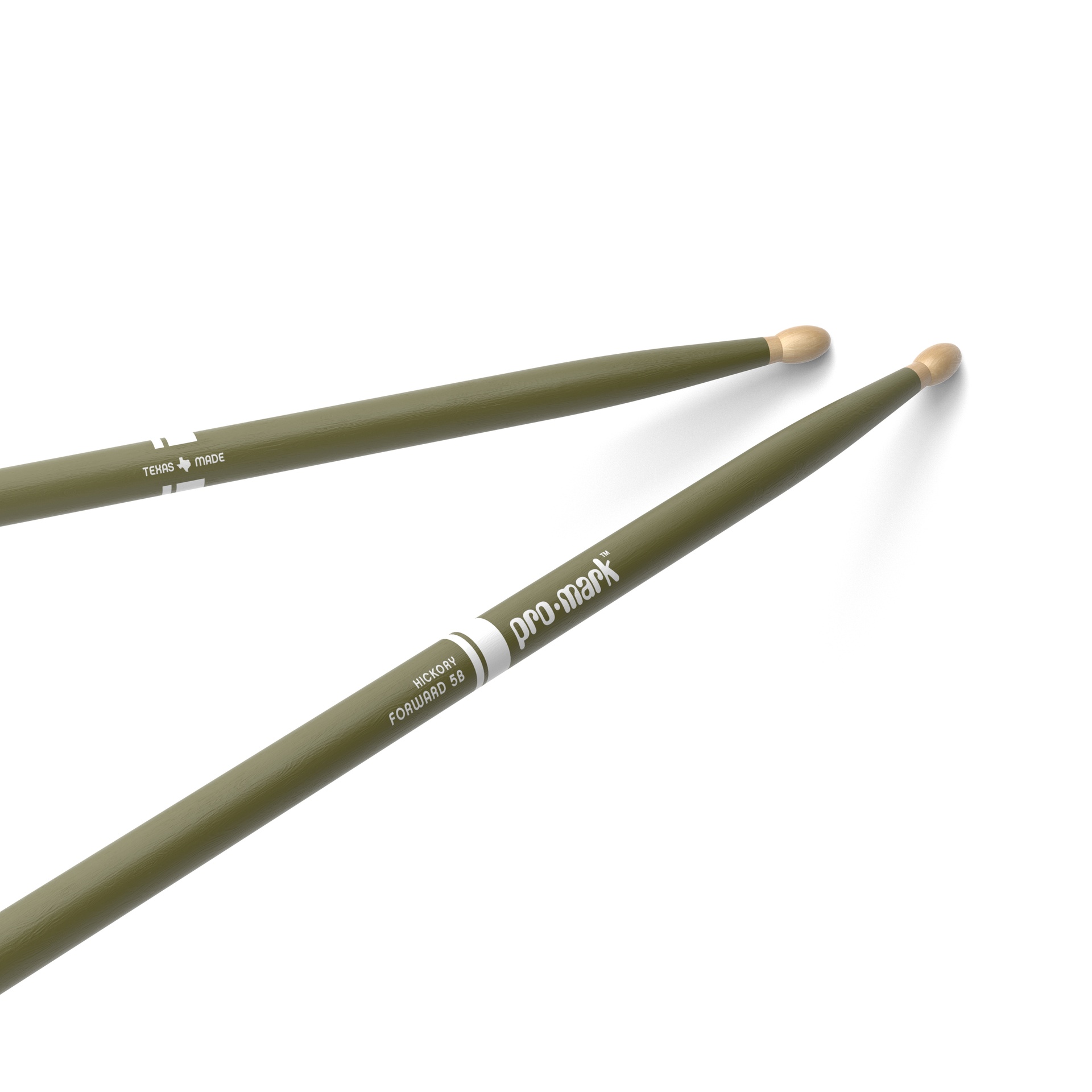 ProMark Classic Forward 5B Painted Green Hickory Drumstick, Oval Wood Tip