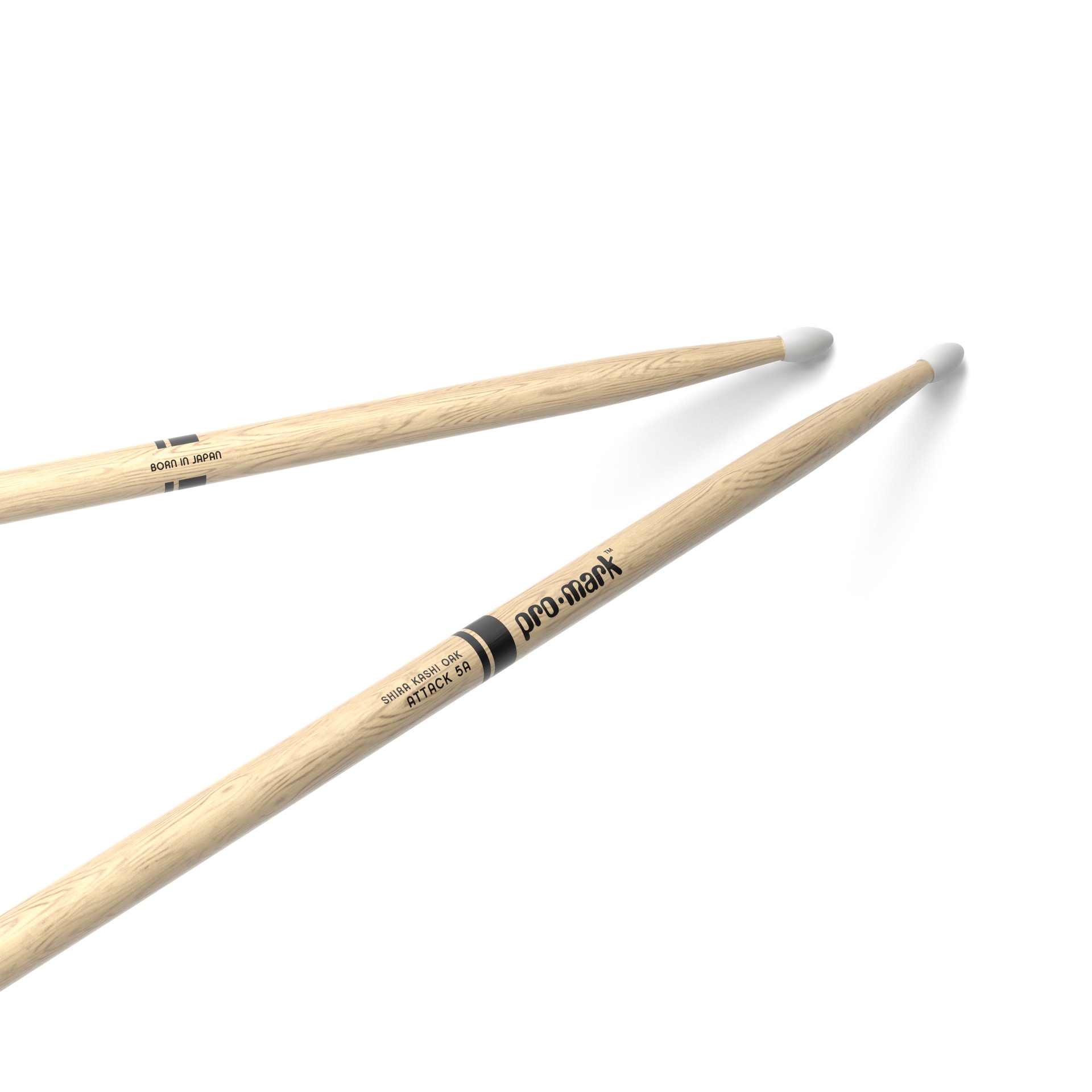 ProMark Classic Attack 5A Shira Kashi Oak Drumstick, Oval Nylon Tip