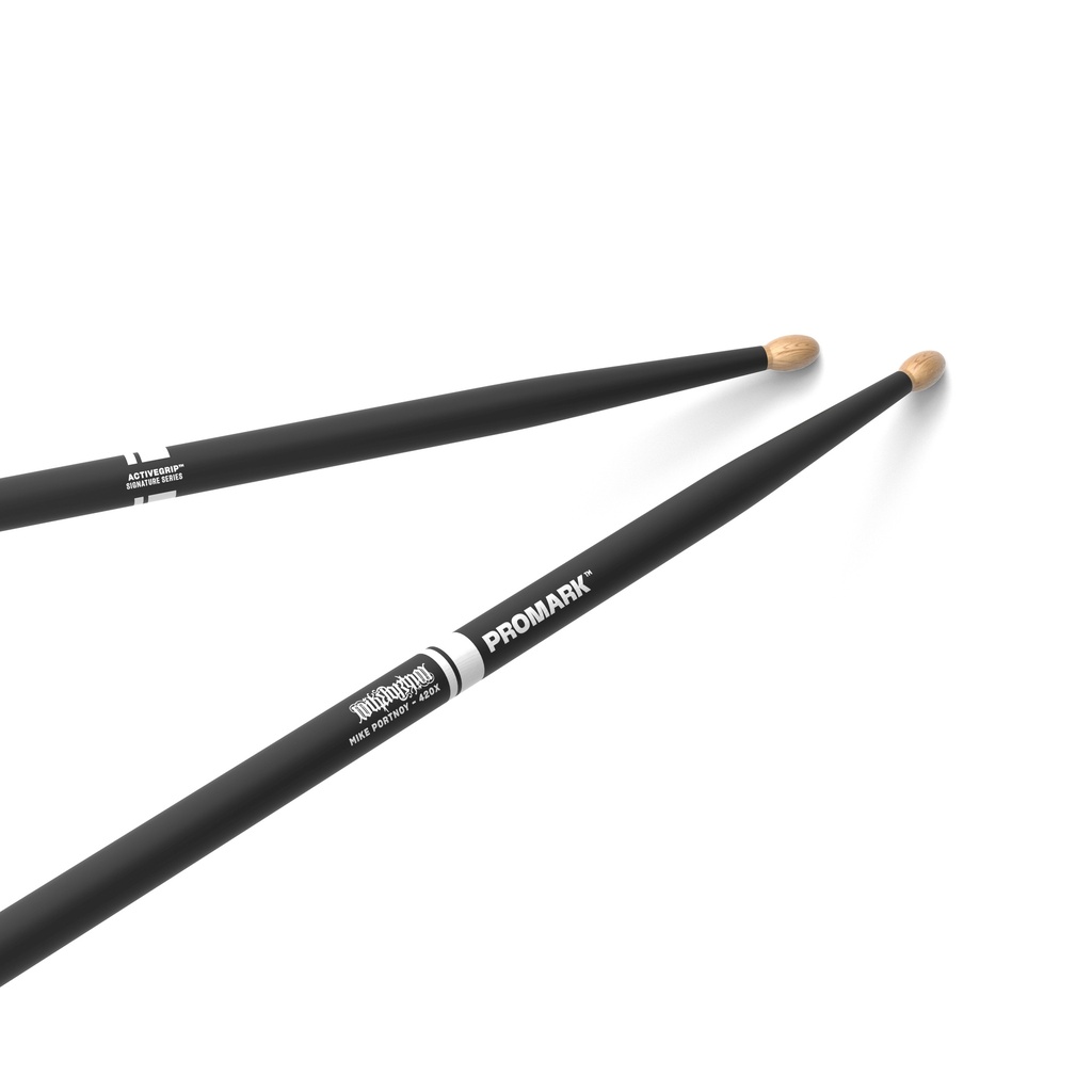 ProMark Mike Portnoy 420X ActiveGrip Hickory Drumstick, Wood Tip