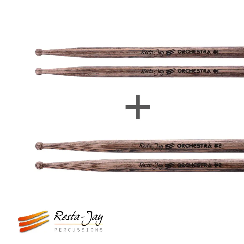 Lot de deux paires de baguettes de Caisse-claire ORCHESTRA 1 et ORCHESTRA 2