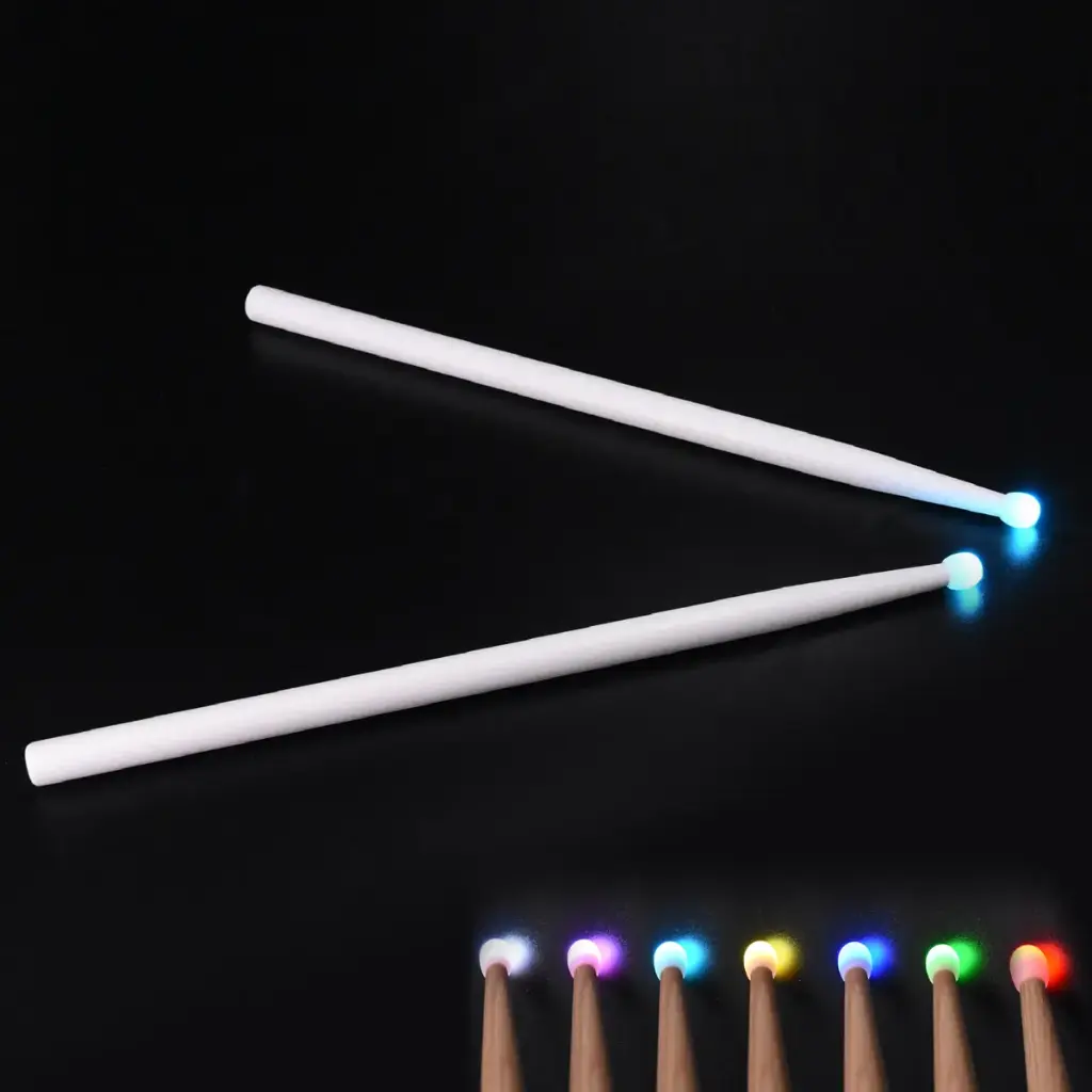 Baguettes de Tambour - Marching LUMINEUSES finition blanche – 2 baguettes