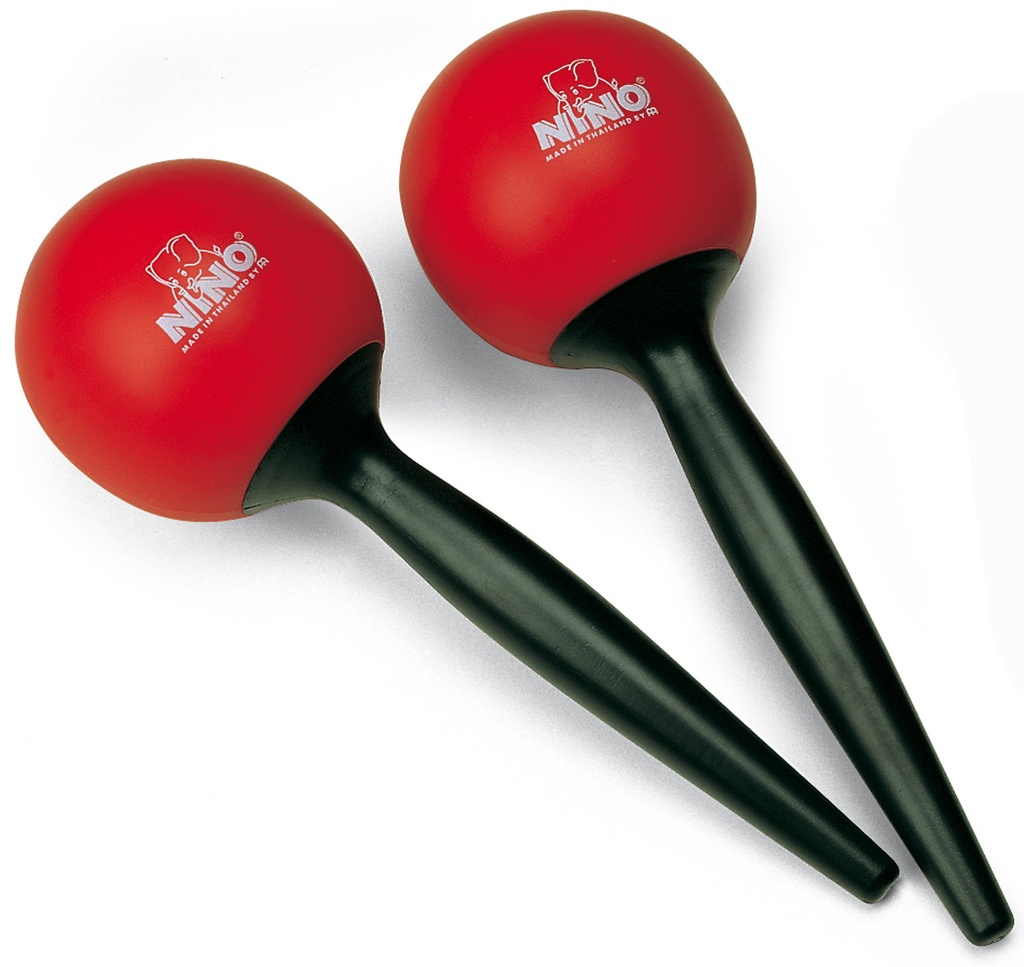 MARACAS NINO PLASTIQUE RONDS ROUGE