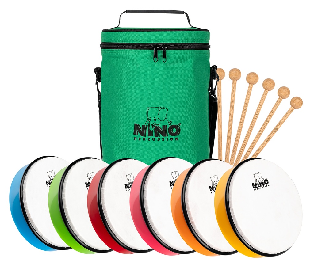 SET 6 TAMBOURINS 8" NINO AVEC HOUSSE